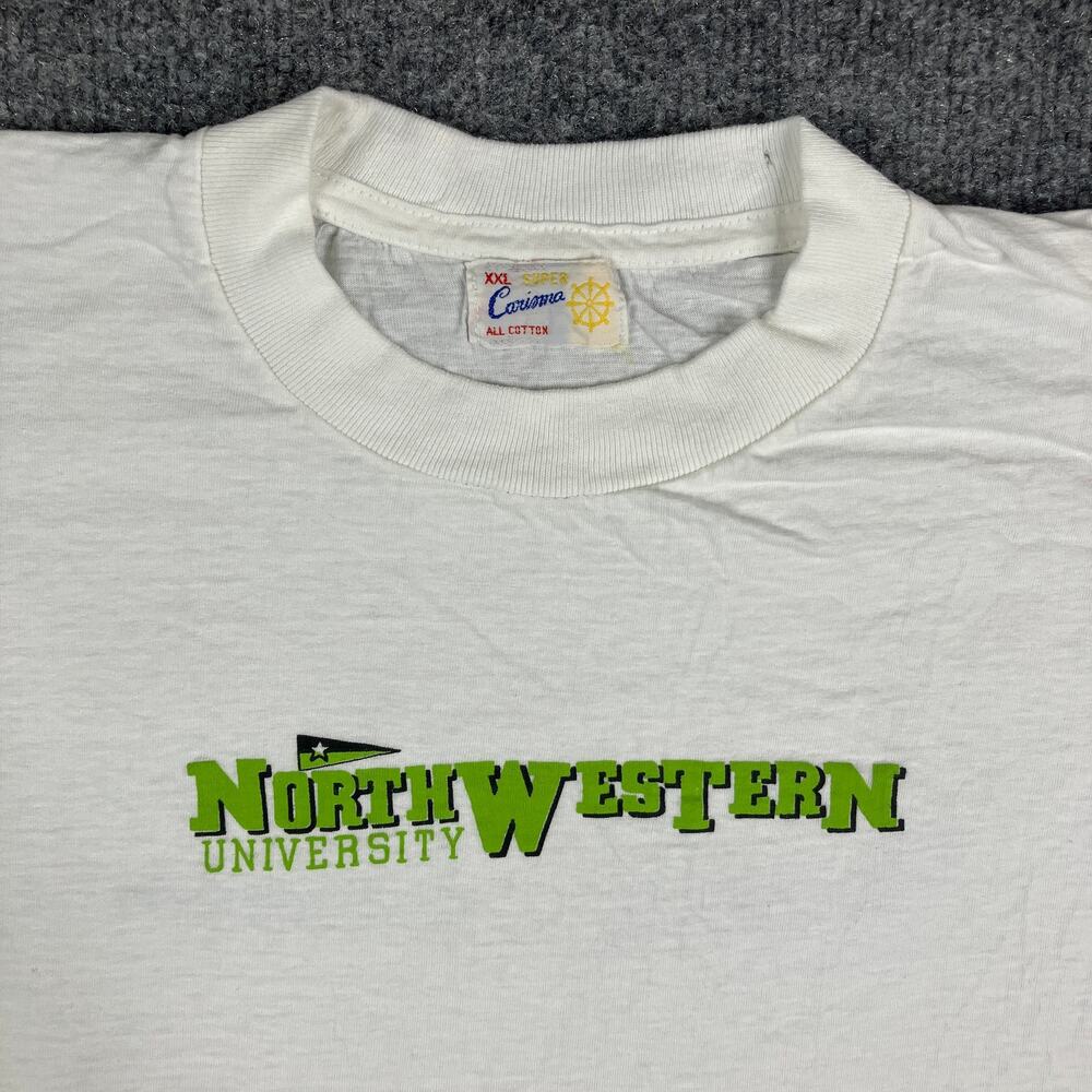 Carisma T-Shirt Womens XXL White Northwestern University Green Logo‎ Vintage Tee